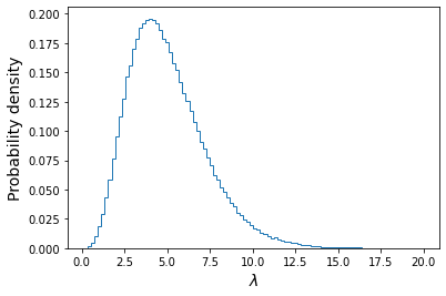 Simulated lambda distribution